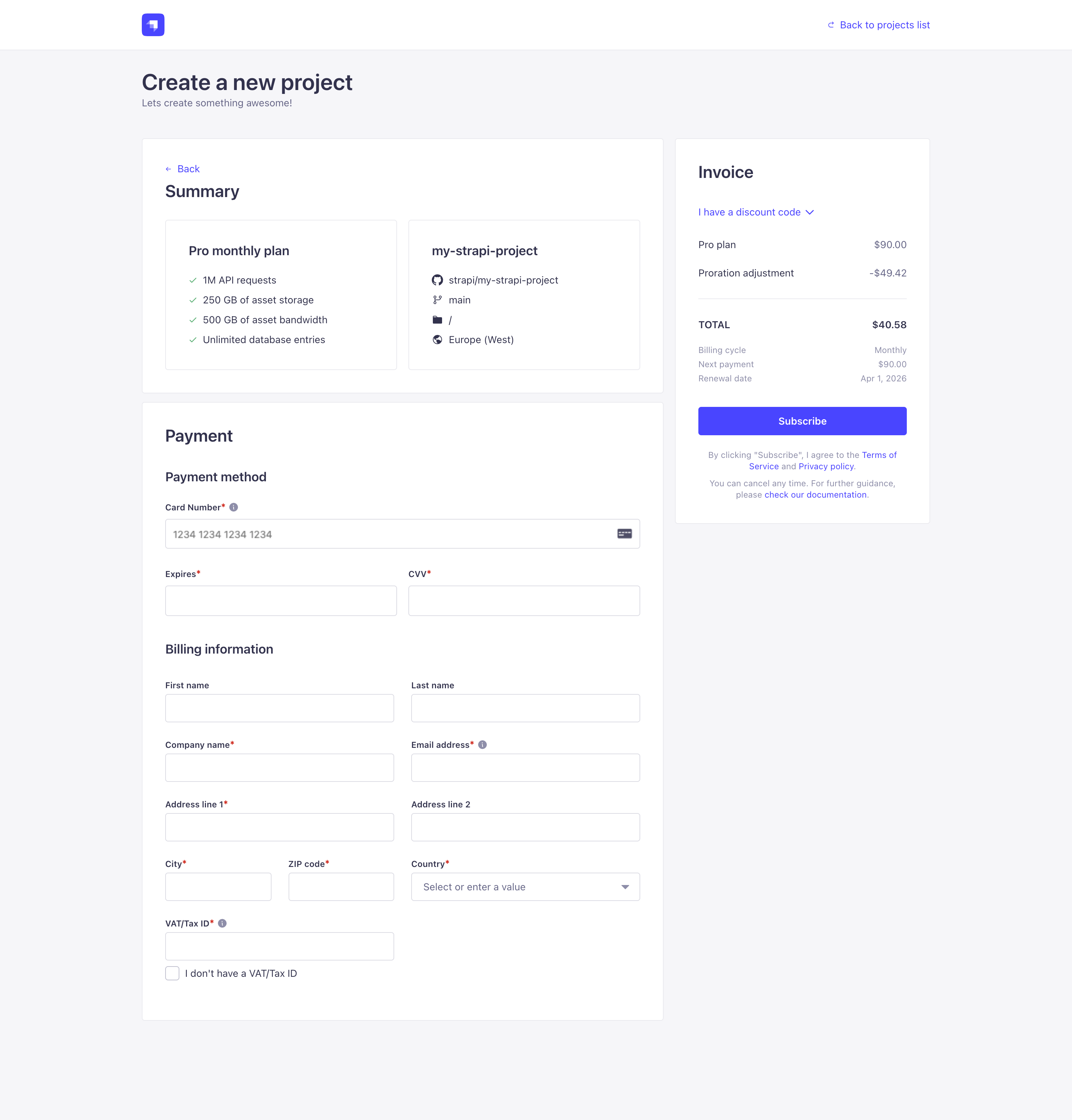 Payment & Billing