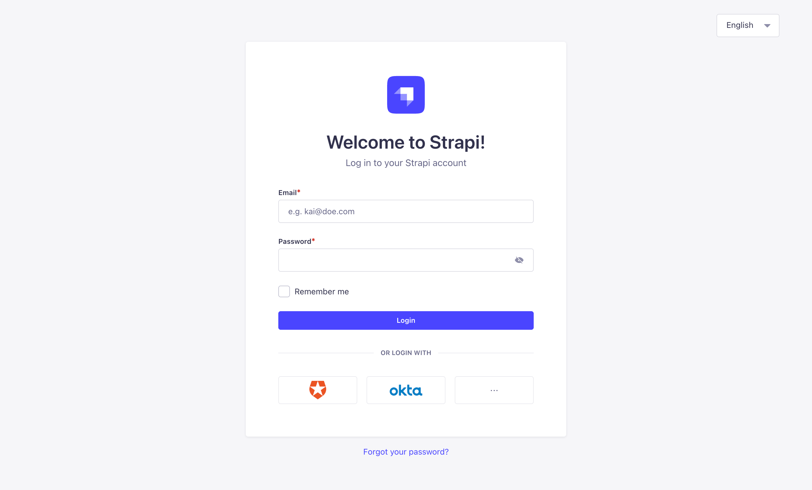 Login page